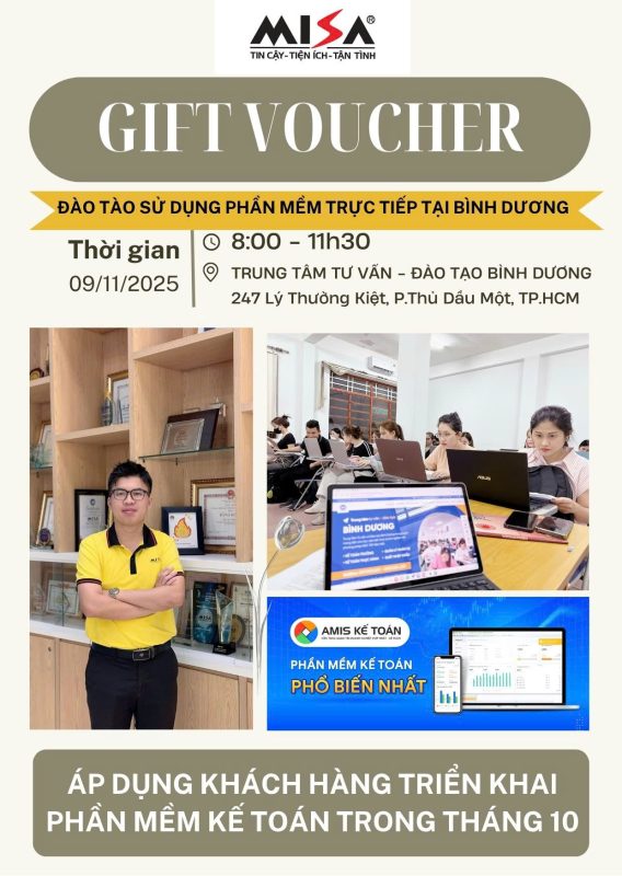HỌC SỬ DỤNG PHẦN MỀM KẾ TOÁN MISA TẠI BÌNH DƯƠNG